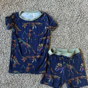 Little Sleepies Blue Fossil Dinosaur 18-24 Months Short Set Pajamas.